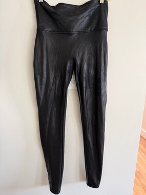 SPANX Faux-Leather High-Waist Leggings — Black